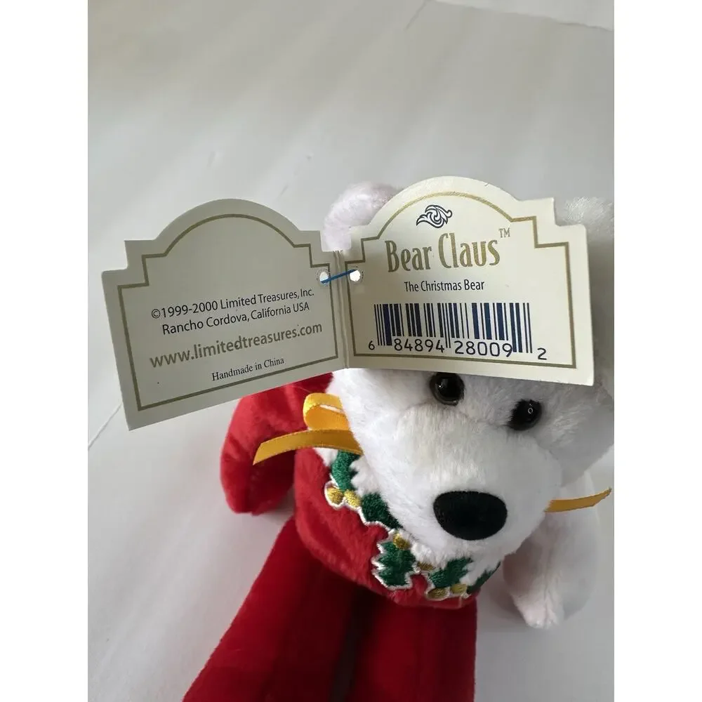 Limited Treasures Bear Claus Christmas Bear 1999 Plush Santa Holiday w Tags
